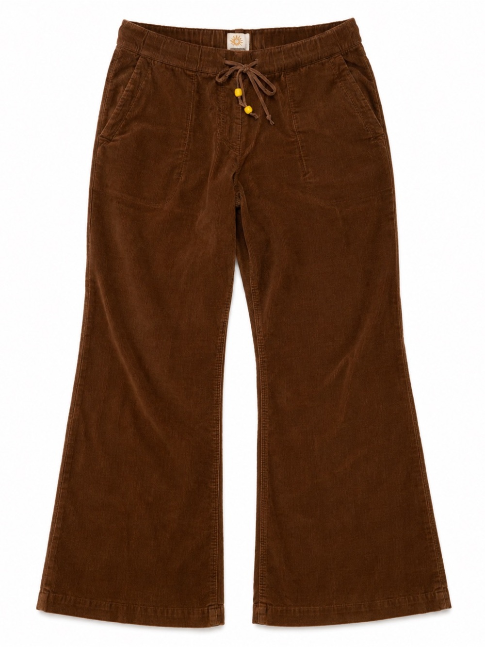 Arden B Tan Lace-Up Trousers with Yellow Accents